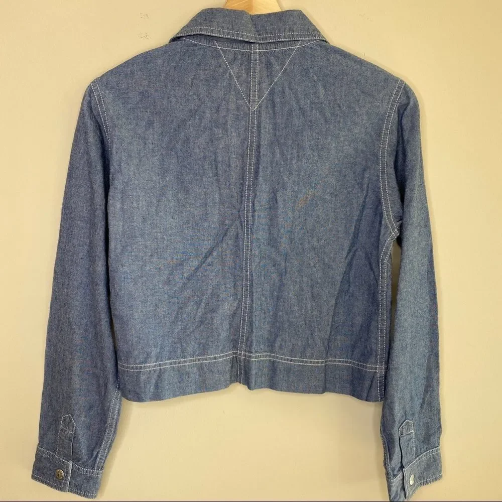 Tommy Hilfiger Chambray snap up jacket size Large